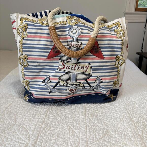 Brighton Beach Bag Sail Into‎ Summer Let Your Dreams Set Sail Roomy Beach Bag - Picture 1 of 15
